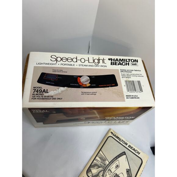 Hamilton Beach 749AL Speed o Light Iron Almond - Picture 4 of 9